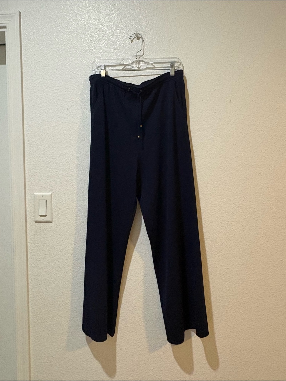 St John Sport M Navy Blue Wide Leg Pants